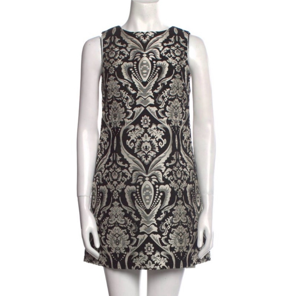 Alice + Olivia Clyde Damask Jacquard Mini Shift Dress - SZ 0/XS